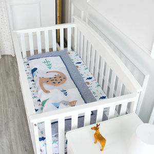 <strong>Blue</strong> Dinosaur Design Baby Set 3 Piece 100% Organic Cotton Printing <strong>Crib</strong> Bedding Set - Product Image 4