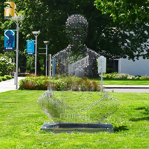 Mô Hình Cắt Lát Trừu Tượng Vô Hình Trang Trí Ngoài Trời Điêu Khắc Biến Mất Bằng Thép Không Gỉ - Product Image 1