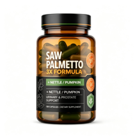 Capsules sous Marque Blanche OEM Formule 3X Saw Palmetto avec Ortie et Citrouille pour le Soutien de la Prostate et des Voies Urinaires