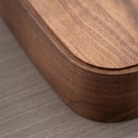 Boîte de rangement carrée minimaliste en bois de noyer noir massif, fabriquée à la main, écologique, avec couvercle, organisateur de bureau pour collations, thé, salon