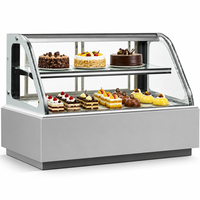 Vitrine à gâteaux en verre courbé, refroidissement maximal par air, contrôle numérique, dégivrage automatique
