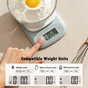 Báscula de Cocina Electrónica de Acero Inoxidable, Tamaño Compacto, 5 kg/1 g, Báscula Digital para Pesar Alimentos, para Hornear y Cocinar - Product Image 5