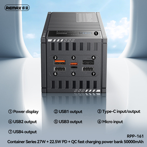 Container Series RPP-161 27W+22.5W PD+QC Fast <b>Charging</b> Power Bank 50000mAh RPP-161 Fast <b>Charging</b> Power Bank RPP-161 - Product Image 4