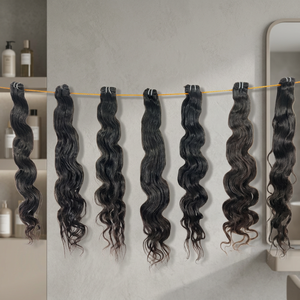 Extensiones de cabello humano virgen indio natural 100% al por mayor cutícula alineada cuerpo ondulado estilo rizado con cinta preadherida - Product Image 1