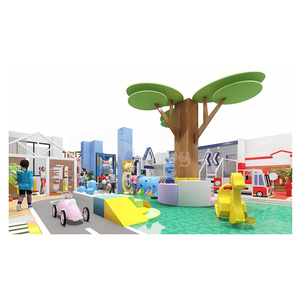 Équipement de terrain de jeu intérieur personnalisé pour parents et enfants |   <span class=keywords><strong>Parc</strong></span> d'attractions tout-en-un pour enfants : simulation de circulation et maison de jeu de rôle mini-ville - Product Image 4