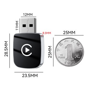 Black Low Power Consumption 2 in 1Carplay <b>adapter</b> Wired to Wireless CarPlay Dongle for Car Connectivity - Product Image 2