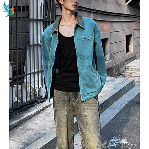 Chaqueta de Trabajo Vintage sin Forro, de Lona Desgastada, <span class=keywords><strong>para</strong></span> <span class=keywords><strong>Hombre</strong></span> - Product Image 2