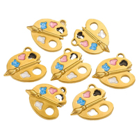 Pendentifs en acier inoxydable coloré pour tableau de dessin, colliers DIY, accessoires mignons en émail titane effet goutte, vente en gros