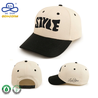 Gorras de Béisbol de Algodón Premium de Dos Tonos con Logotipo Bordado con Letras Estilo Vintage OEM ODM para Uso Casual y Estilo Urbano
