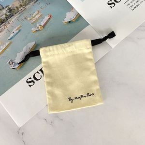 Custom Organic Cotton Pouch Plain Recycled Small Cotton Drawstring Bag Cotton <b>Canvas</b> Bags - Product Image 5