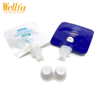 Impression personnalisée petite capacité 30ml 50ml échantillon emballage en papier kraft plastique transparent liquide sac à buse autoportant