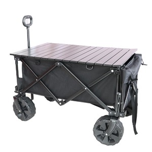 Chariot de camping pliable grande capacité 120x80x60cm, roues tout-terrain, poignée réglable, pour le shopping et les activités de plein air - Product Image 1