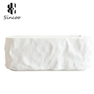 Bureau de réception de spa moderne blanc incurvé, entièrement fait à la main et personnalisé avec des lumières LED, bureau de réception de salon de beauté - Product Image 6