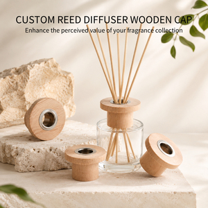 Vietnam WeWood T-Shape <b>Reed</b> <b>Diffuser</b> Wooden Cap Timber Aroma Plug Lid Beech Wood Hat Shape Fragrance Closure - Product Image 1