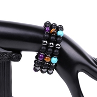 Bracelet élastique en hématite et améthyste 8 mm, style classique, pour hommes et femmes, idéal pour le quotidien – Collection Gemstone en promotion