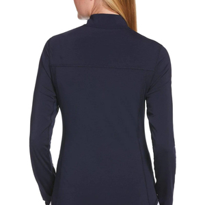 Jersey informal de manga larga personalizado OEM para mujer, jersey que absorbe la humedad, diseño ajustado con logotipo bordado en la parte delantera - Product Image 2