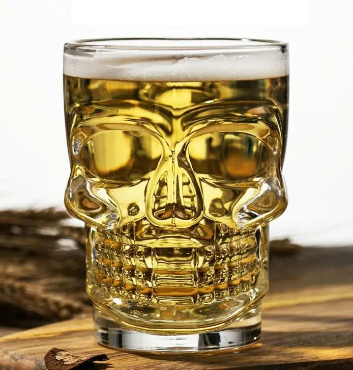 New Arrival 500ml Large Capacity Beer Stein Lead Mug Beer Glass Free Clear Skull for Bar Wine Creative Party Nordic OEM Welcomed