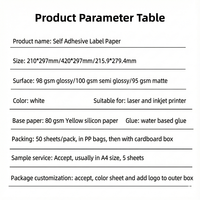 100 feuilles de papier offset blanc mat sans bois A4, autocollant, impression jet d'encre/laser, étiquette brillante pour l'emballage