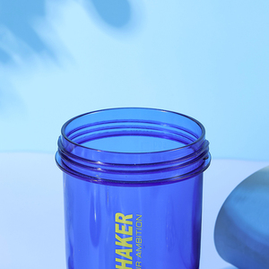 Plastic Sports Travel Eco Friendly Wide Mouth Reusable Frosted 500ml <b>Shaker</b> Water <b>Bottle</b> with Strap - Product Image 6