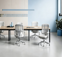 Chaise de bureau ergonomique à dossier haut en maille, avec appui-tête réglable et soutien lombaire, pivotante, pour une utilisation prolongée sur le poste de travail