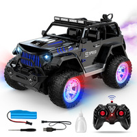 Vehículo Todoterreno RC para Niños con Sonidos Realistas de Motor, Luces Intermitentes y Emisión de Niebla