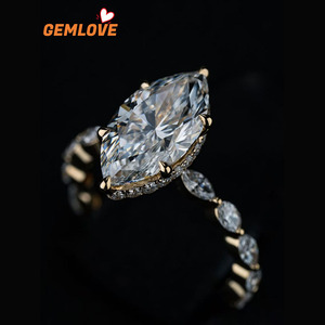 Anillo de Diamante Cultivado en Laboratorio de 1.5ct, Corte Marquesa Estilo Vintage, Anillo de Compromiso, Joyería de Moda para Mujer - Product Image 4