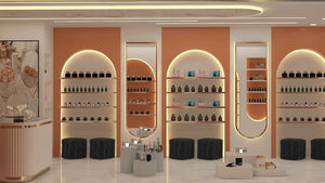 Design d'intérieur <span class=keywords><strong>de</strong></span> <span class=keywords><strong>parfumerie</strong></span> <span class=keywords><strong>de</strong></span> style méditerranéen, étagère <span class=keywords><strong>de</strong></span> parfum sur mesure pour <span class=keywords><strong>la</strong></span> vente au détail, vitrine <span class=keywords><strong>de</strong></span> luxe pour parfums en verre - Product Image 3