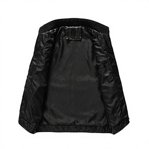 Veste en cuir véritable noire pour homme de haute qualité, coupe ajustée, col montant, fermeture éclair, vêtement d'extérieur pour moto, respirante, manteau d'hiver - Product Image 3