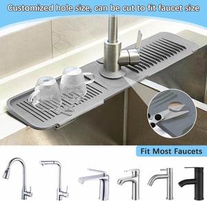 Kitchen Bathbroom Drip <b>Protector</b> Splash Guard Catcher Reusable Silicone Faucet Absorbent <b>Mat</b> for <b>Sink</b> Faucet - Product Image 4