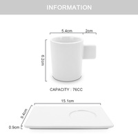 Ensemble de tasses et sous-tasses en porcelaine blanche, vendu avec assiette à biscuit, en céramique, vente en gros,