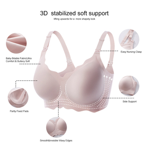 Sujetador de Maternidad sin Costuras con Borde Ondulado, Sujetador Deportivo sin Varillas para Mujeres en Periodo de Lactancia, Talla Grande - Product Image 2