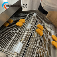 Ligne de production de friture automatique pour les galettes de hamburgers, les filets de poulet, les filets de poisson, la viande