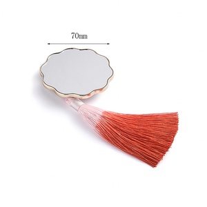 Chinese Element Custom Logo Cosmetic Brand Round Soft Enamel Small <b>Compact</b> Tassels <b>Mirror</b> - Product Image 5