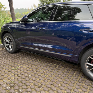 Audi Q8 SQ8 Side Skirt Spoiler Body Kit Piano Black Carbon Fiber Texture ABS 2019+ Cross Border Modification - Product Image 2