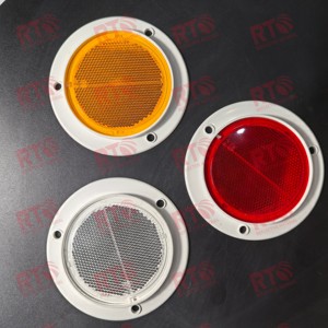 Изготовленный на заказ диаметр 113 мм Сертифицированный желтый красный Авто Аксессуары Отражатель дорожного движения предупреждающий отражатель для грузовика прицепа - Product Image 1