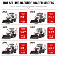 CE EPA 4x4 Baggerlader Mini-Traktor Frontlader Bagger Diesel-Radlader für Bau und Landwirtschaft