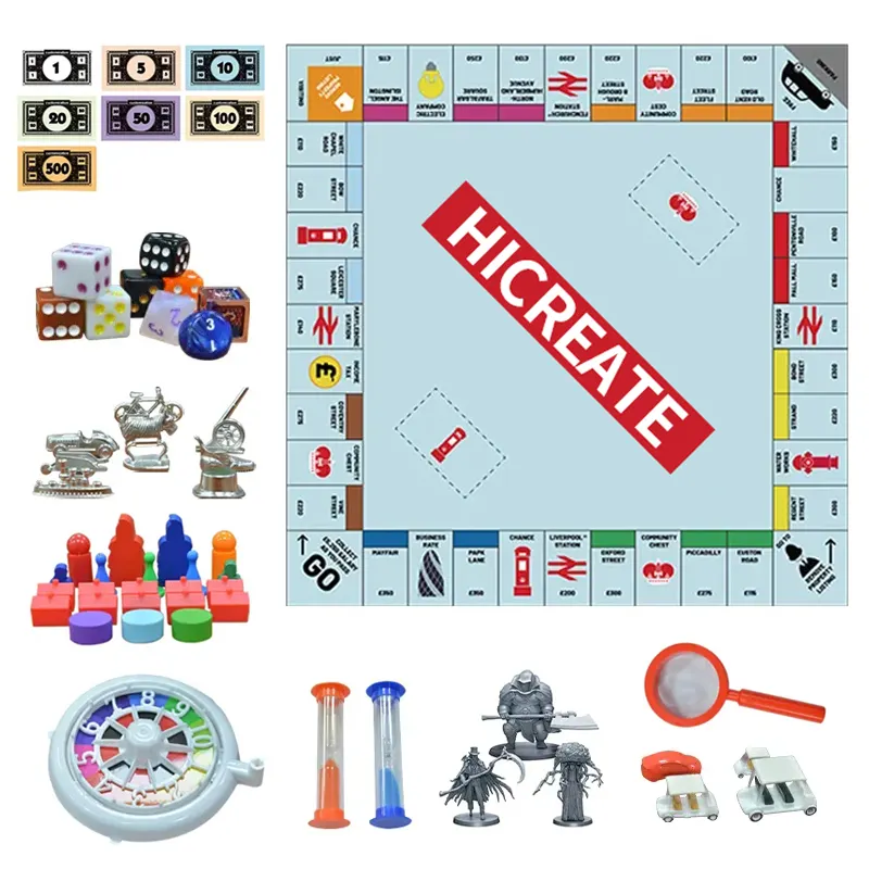 Vente directe d'usine bon prix pièces de papier amusant jeu de groupe Monopoli jeu de société personnalisé