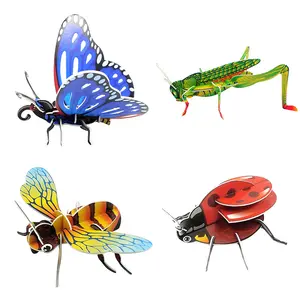 Factory Direct Paper Insect Crafts Easy Assembled Intelligence Game Toys DIY Insect Paper 3D Puzzles