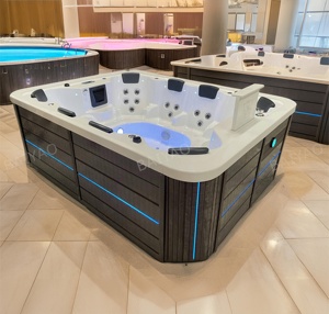 Spa Extérieur 8 <span class=keywords><strong>Personnes</strong></span> Jacuzzi Bain à Remous de Massage Couleur Blanche avec Système Balboa Spas Approuvés CE pour Hôtel - Product Image 5