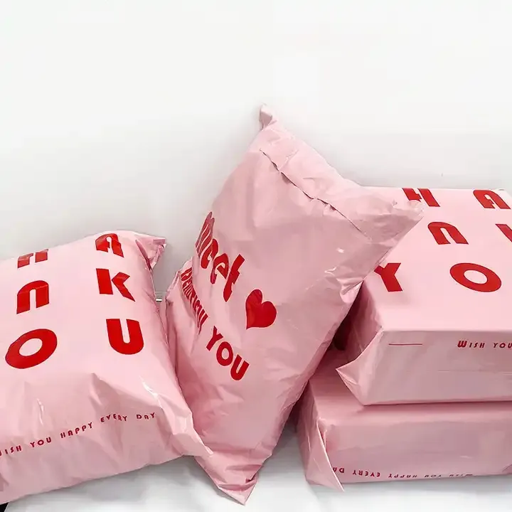 Custom Design Eco-friendly Pink Co-Ex LDPE Poly Mailers Shipping Envelopes Mailing Bag for Clothing