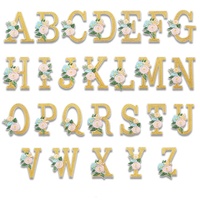 26 Pièces Patchs Brodés Alphabet A-Z Auto-adhésifs ou à Coudre, Motifs Fleurs, Plantes et Lettres pour Vêtements et Chemises