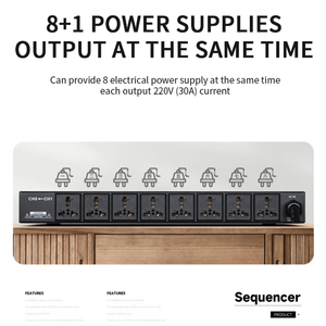 Bekboes BS-510 Nhà Máy Giá Chuyên Nghiệp Hệ Thống Âm Thanh 30A 9 Kênh Sân Khấu Hiệu Suất Âm Thanh Điện Sequencer Điều Khiển - Product Image 3