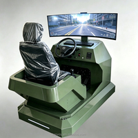 Simulateur de conduite automobile éducatif avec écran incurvé, cockpit, pédales et volant