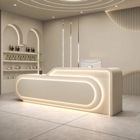 Bureau d'Accueil Futuriste Spa Blanc Cannelé Courbé, Style Moderne pour Bureau de Logistique