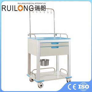 Chariot médical RT-069 746x582x999mm en aluminium et acier, simple niveau, pour soins infirmiers et traitement - Product Image 5