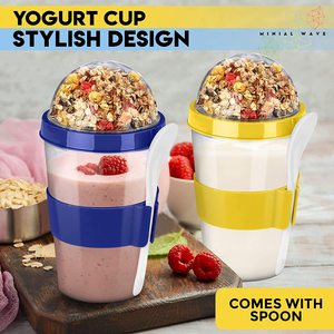 Bocaux hermétiques grande capacité S266 pour lait, céréales, fruits, flocons d'avoine, avec couvercles et cuillères – Vente en gros - Product Image 2