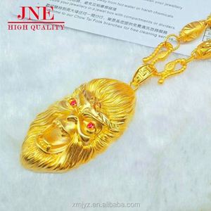 Pendentif roi <span class=keywords><strong>singe</strong></span> de Dubaï en or Collier de perles d'olive en laiton plaqué or Bijoux pour hommes - Product Image 4