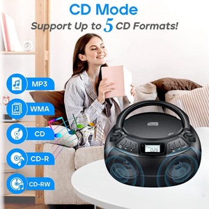 Lecteur <span class=keywords><strong>CD</strong></span> portable en gros avec radio AM/FM, lecture <span class=keywords><strong>MP3</strong></span> USB et double haut-parleurs stéréo pour la maison, les fêtes et l'extérieur - Product Image 2