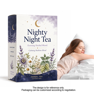 Té de Noche con 6 Hierbas Botánicas |   Sabor Cítrico Dulce con Toque de Menta, Verbena de Limón y Flor de Tilo |   Marca Privada OEM - Product Image 1