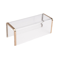 Présentoir Moderne en Acrylique Transparent Écologique Personnalisable pour Chaussures, Bord Doré, Montage Facile, Haute Qualité, pour Chaussures Hautes